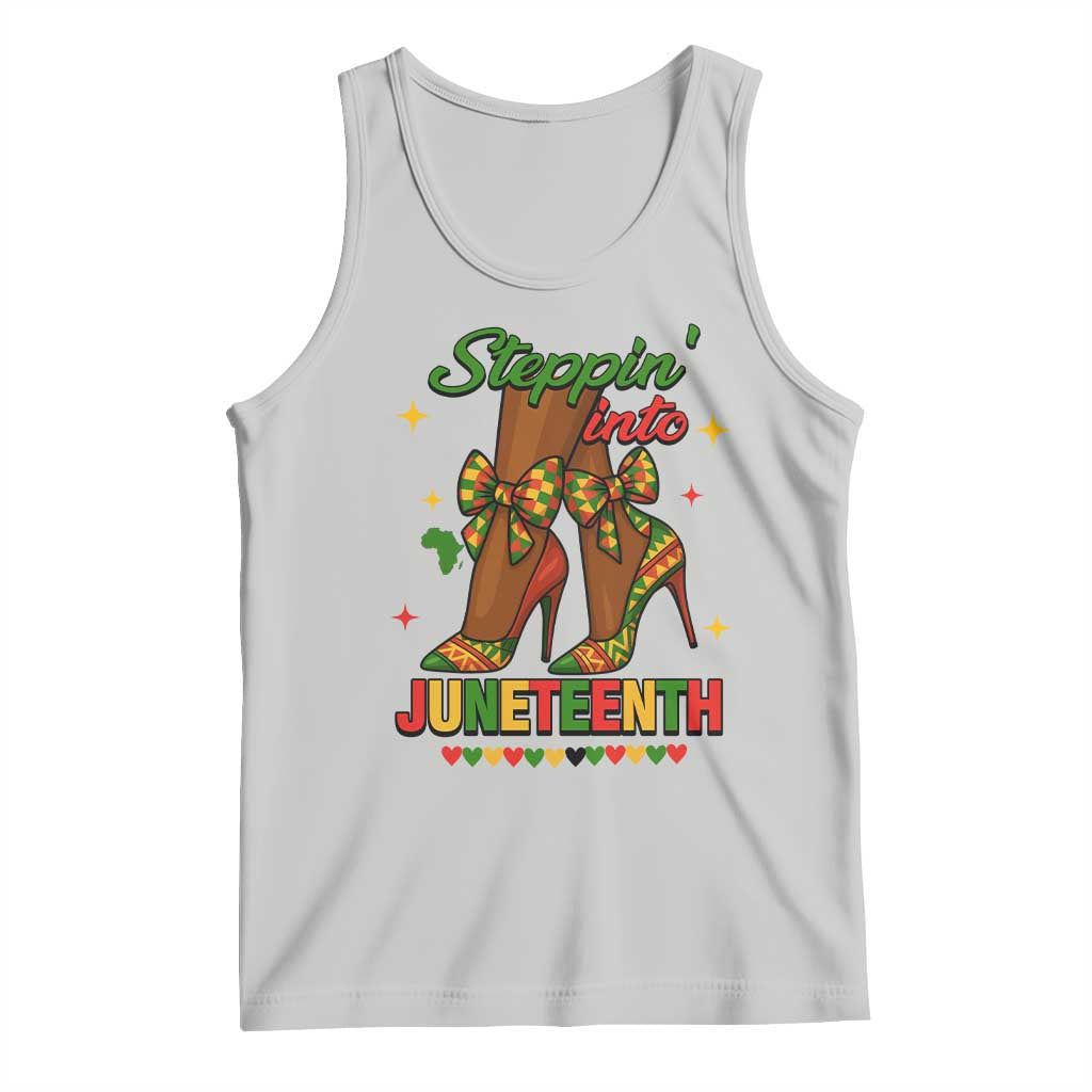 Stepping Into Juneteenth Tank Top Afro Diva High with African Pride TS02 Ash Print Your Wear