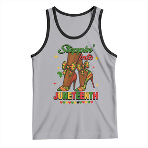 Stepping Into Juneteenth Tank Top Afro Diva High with African Pride TS02 Athletic Heather Black Print Your Wear