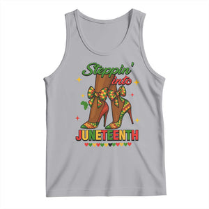 Stepping Into Juneteenth Tank Top Afro Diva High with African Pride TS02 Athletic Heather Print Your Wear