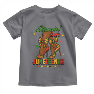 Stepping Into Juneteenth Toddler T Shirt Afro Diva High with African Pride TS02 Charcoal Print Your Wear