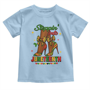 Stepping Into Juneteenth Toddler T Shirt Afro Diva High with African Pride TS02 Light Blue Print Your Wear