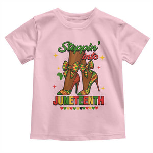 Stepping Into Juneteenth Toddler T Shirt Afro Diva High with African Pride TS02 Light Pink Print Your Wear