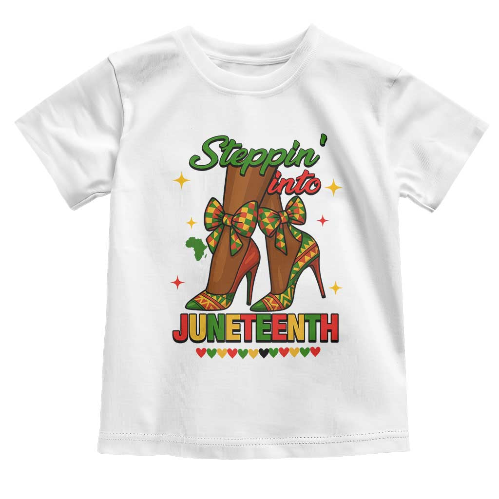 Stepping Into Juneteenth Toddler T Shirt Afro Diva High with African Pride TS02 White Print Your Wear