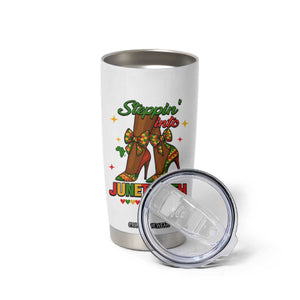 Stepping Into Juneteenth Tumbler Cup Afro Diva High with African Pride TS02 Print Your Wear