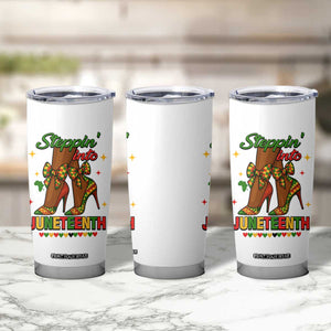 Stepping Into Juneteenth Tumbler Cup Afro Diva High with African Pride TS02 Print Your Wear