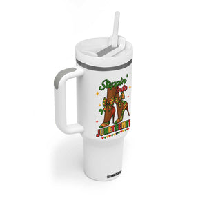 Stepping Into Juneteenth Tumbler With Handle Afro Diva High with African Pride TS02 Print Your Wear
