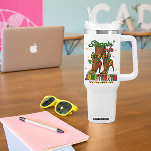Stepping Into Juneteenth Tumbler With Handle Afro Diva High with African Pride TS02 Print Your Wear