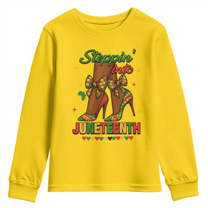 Stepping Into Juneteenth Youth Sweatshirt Afro Diva High with African Pride TS02 Daisy Print Your Wear