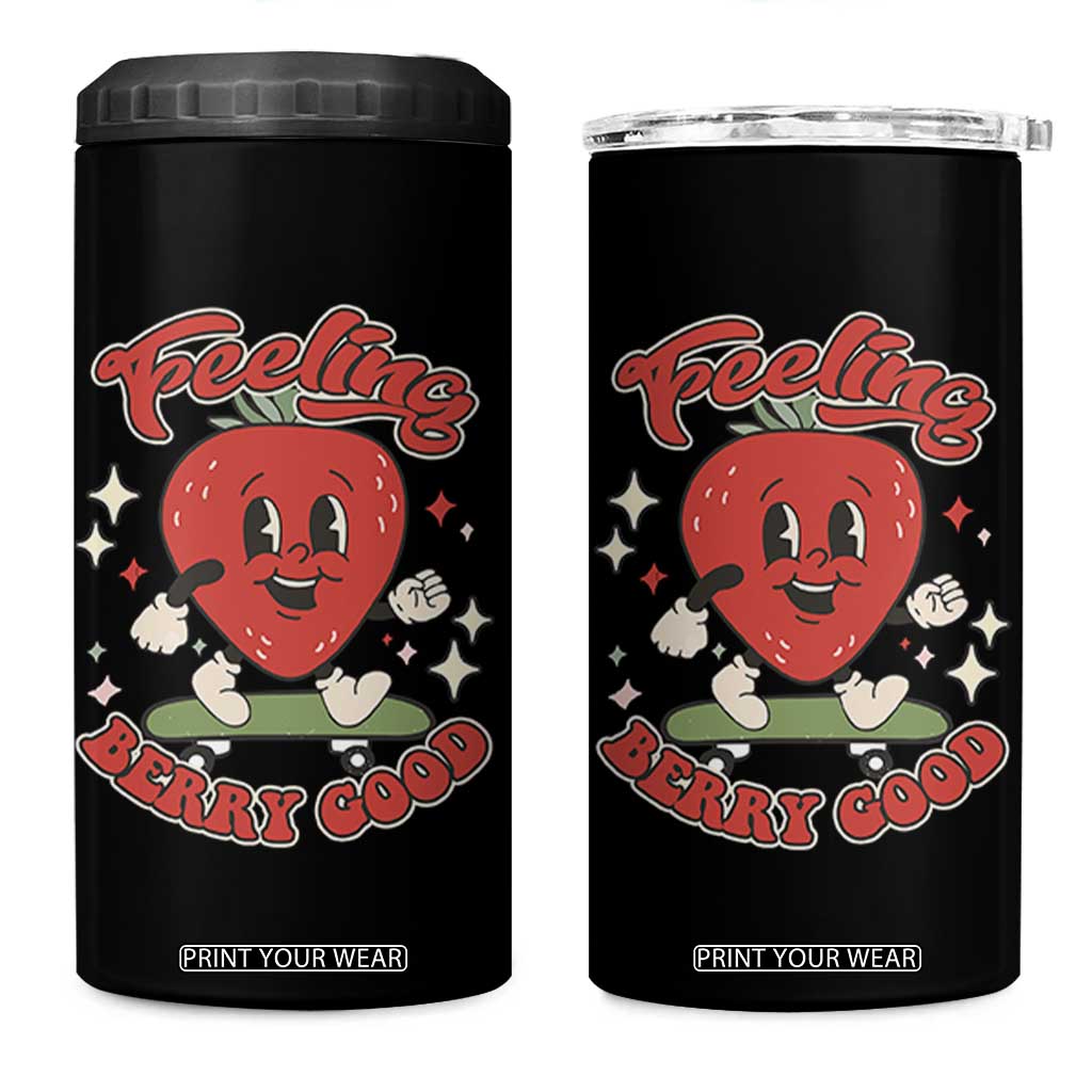 Strawberry Festival 4 in 1 Can Cooler Tumbler Cute Feeling Berry Good Fruit Lover TS02 One Size: 16 oz Black Print Your Wear