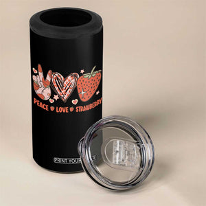 Strawberry Festival 4 in 1 Can Cooler Tumbler Peace Love Strawberry Cute Fruit Lover TS02 Print Your Wear