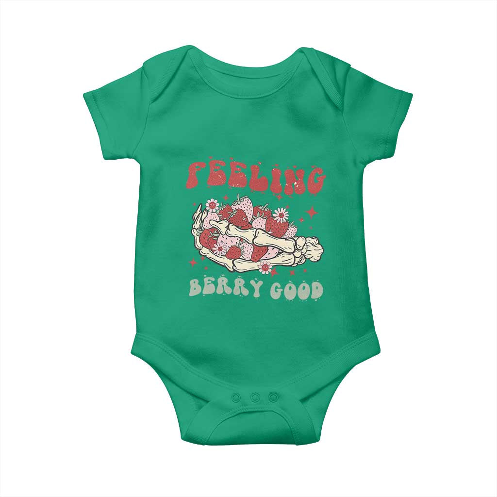 Strawberry Festival Baby Onesie Feeling Berry Good Fruit Lover Skeleton Hand TS02 Irish Green Print Your Wear