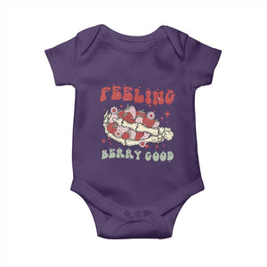 Strawberry Festival Baby Onesie Feeling Berry Good Fruit Lover Skeleton Hand TS02 Purple Print Your Wear