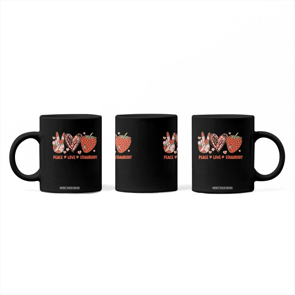 Strawberry Festival Coffee Mug Peace Love Strawberry Cute Fruit Lover TS02 Print Your Wear