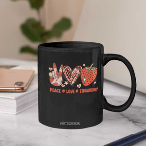 Strawberry Festival Coffee Mug Peace Love Strawberry Cute Fruit Lover TS02 Print Your Wear