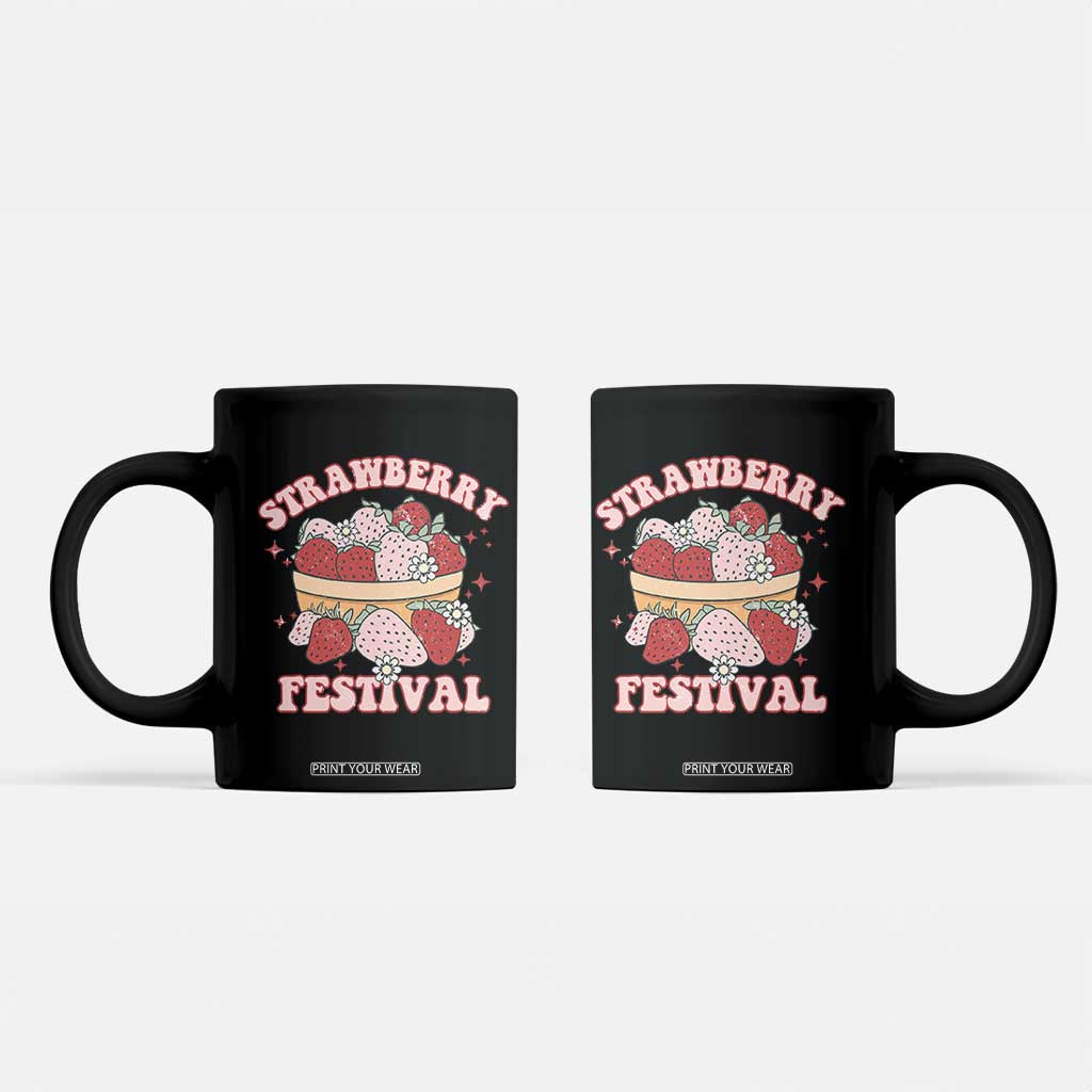 Strawberry Festival Coffee Mug Retro Strawberries Fruit Lover TS02 Black Print Your Wear