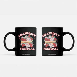 Strawberry Festival Coffee Mug Retro Strawberries Fruit Lover TS02 Black Print Your Wear