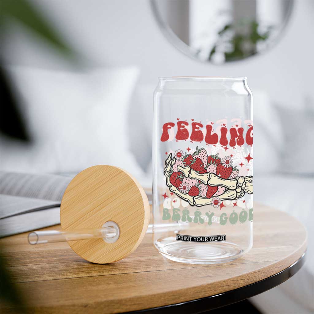 Strawberry Festival Glass Can Feeling Berry Good Fruit Lover Skeleton Hand TS02 Print Your Wear