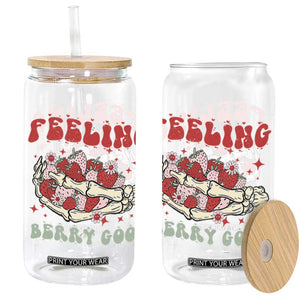 Strawberry Festival Glass Can Feeling Berry Good Fruit Lover Skeleton Hand TS02 Black Print Your Wear