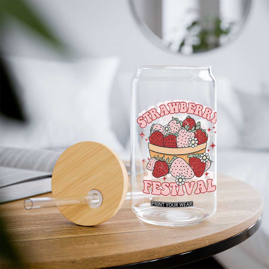 Strawberry Festival Glass Can Retro Strawberries Fruit Lover TS02 Print Your Wear