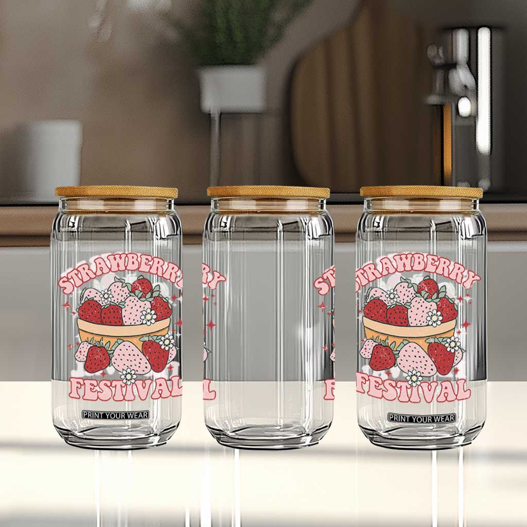 Strawberry Festival Glass Can Retro Strawberries Fruit Lover TS02 Print Your Wear