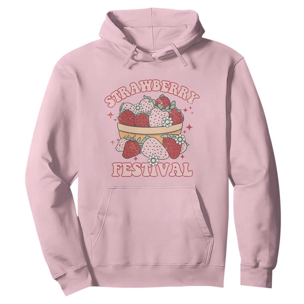 Strawberry Festival Hoodie Retro Strawberries Fruit Lover TS02 Light Pink Print Your Wear