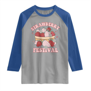 Strawberry Festival Raglan Shirt Retro Strawberries Fruit Lover TS02 Sport Gray Royal Print Your Wear