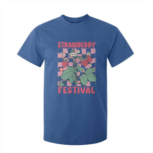 Strawberry Festival T Shirt For Kid Fruit Lover Botanical Retro Groovy TS02 Royal Blue Print Your Wear