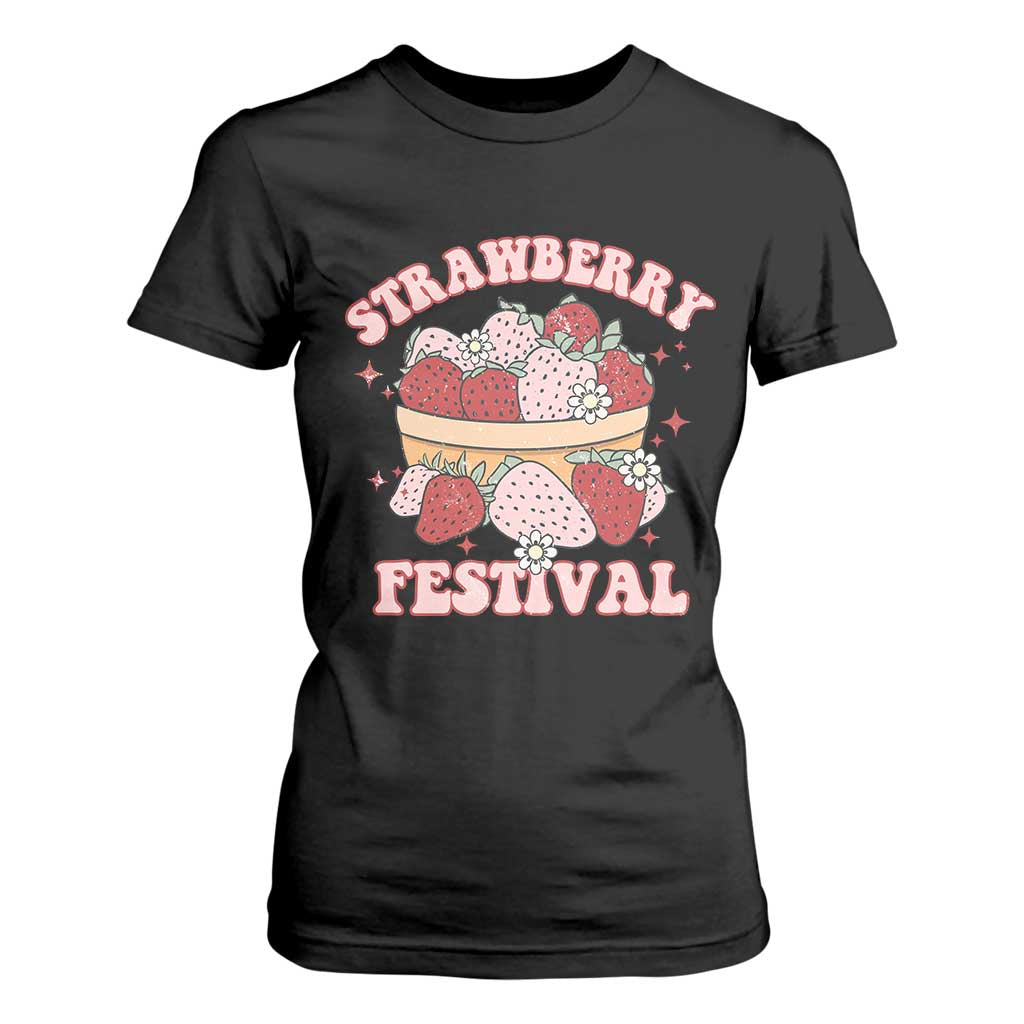 Strawberry Festival T Shirt For Women Retro Strawberries Fruit Lover TS02 Black Print Your Wear
