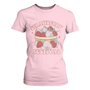 Strawberry Festival T Shirt For Women Retro Strawberries Fruit Lover TS02 Light Pink Print Your Wear