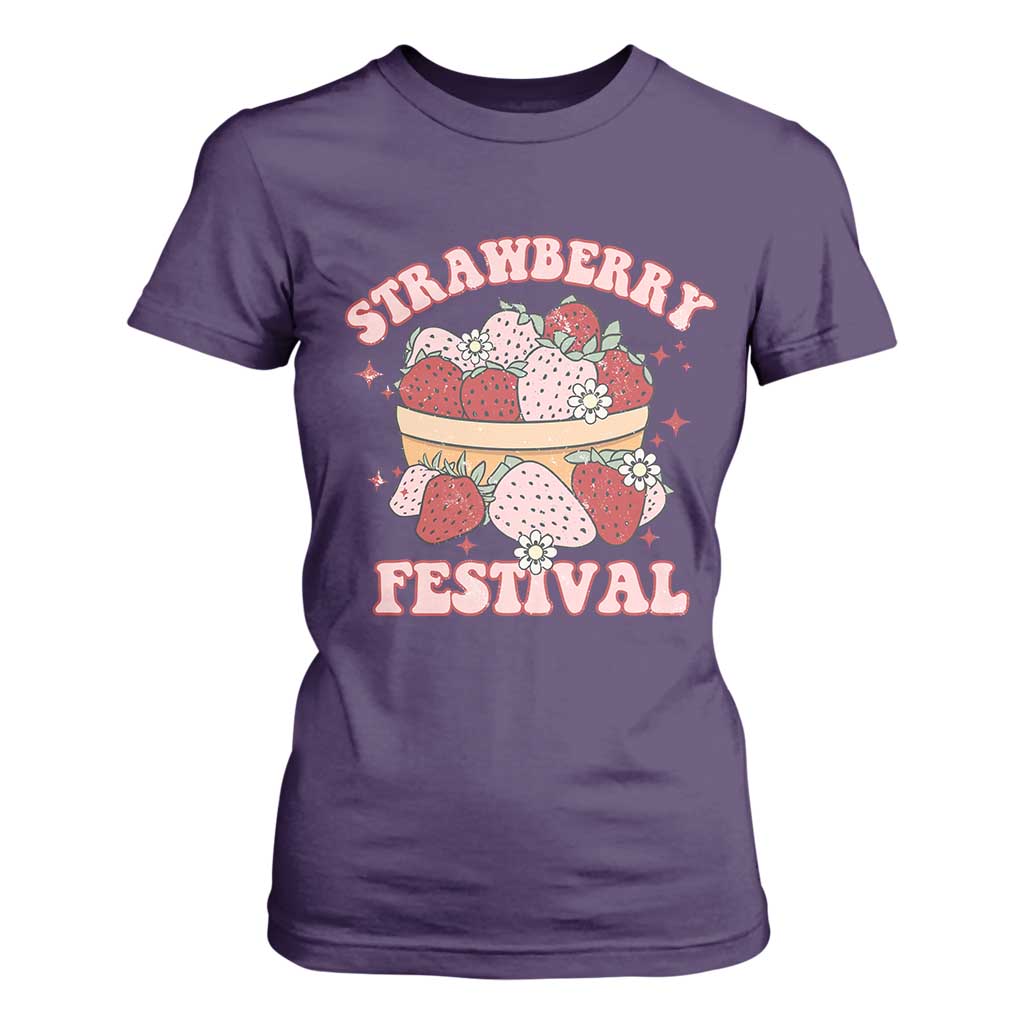 Strawberry Festival T Shirt For Women Retro Strawberries Fruit Lover TS02 Purple Print Your Wear