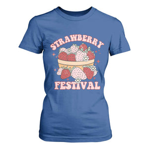 Strawberry Festival T Shirt For Women Retro Strawberries Fruit Lover TS02 Royal Blue Print Your Wear