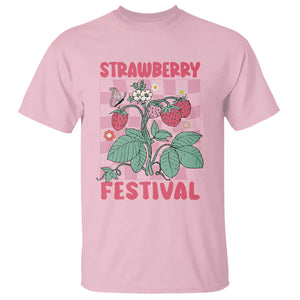 Strawberry Festival T Shirt Fruit Lover Botanical Retro Groovy TS02 Light Pink Print Your Wear