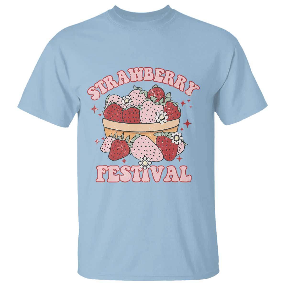 Strawberry Festival T Shirt Retro Strawberries Fruit Lover TS02 Light Blue Print Your Wear