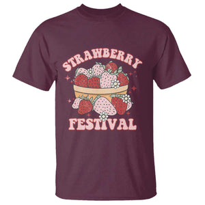 Strawberry Festival T Shirt Retro Strawberries Fruit Lover TS02 Maroon Print Your Wear