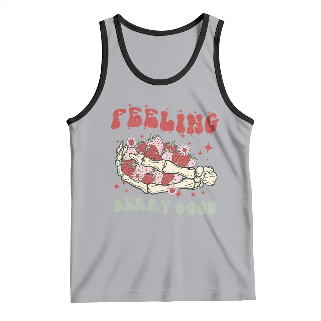 Strawberry Festival Tank Top Feeling Berry Good Fruit Lover Skeleton Hand TS02 Athletic Heather Black Print Your Wear