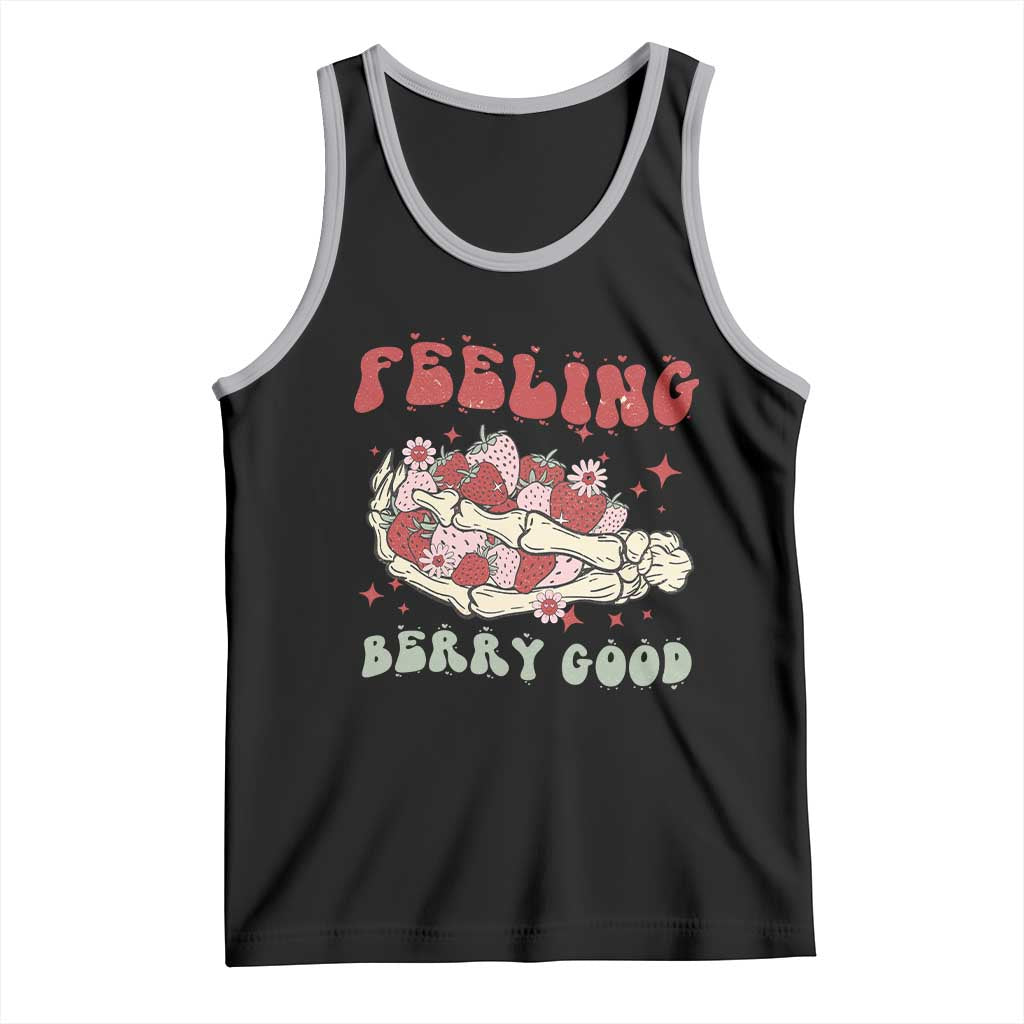 Strawberry Festival Tank Top Feeling Berry Good Fruit Lover Skeleton Hand TS02 Black Athletic Heather Print Your Wear
