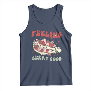 Strawberry Festival Tank Top Feeling Berry Good Fruit Lover Skeleton Hand TS02 Navy Print Your Wear