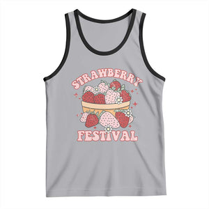 Strawberry Festival Tank Top Retro Strawberries Fruit Lover TS02 Athletic Heather Black Print Your Wear