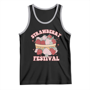 Strawberry Festival Tank Top Retro Strawberries Fruit Lover TS02 Black Athletic Heather Print Your Wear