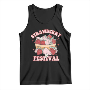Strawberry Festival Tank Top Retro Strawberries Fruit Lover TS02 Black Print Your Wear