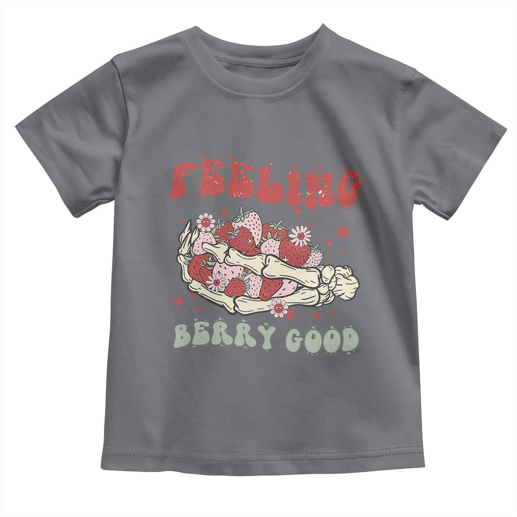 Strawberry Festival Toddler T Shirt Feeling Berry Good Fruit Lover Skeleton Hand TS02 Charcoal Print Your Wear