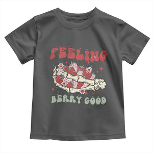 Strawberry Festival Toddler T Shirt Feeling Berry Good Fruit Lover Skeleton Hand TS02 Dark Heather Print Your Wear