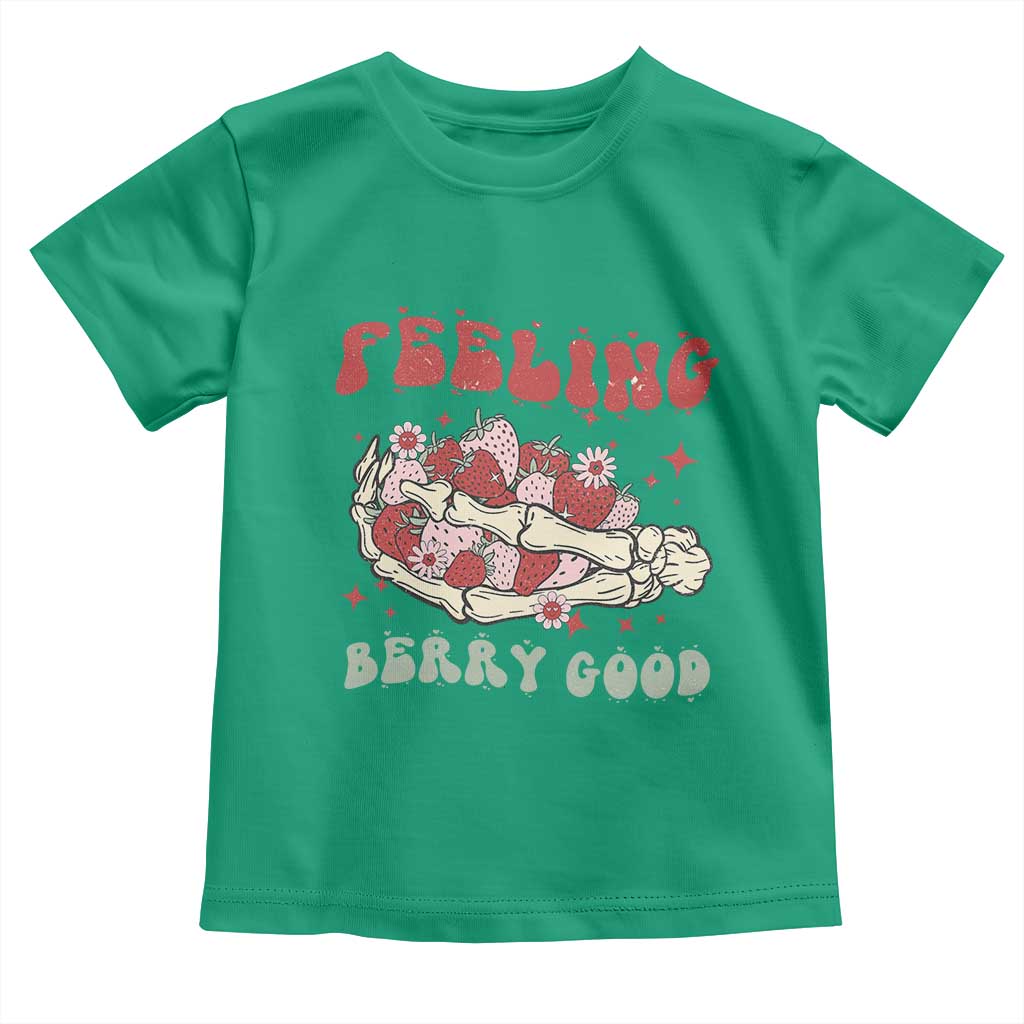 Strawberry Festival Toddler T Shirt Feeling Berry Good Fruit Lover Skeleton Hand TS02 Irish Green Print Your Wear