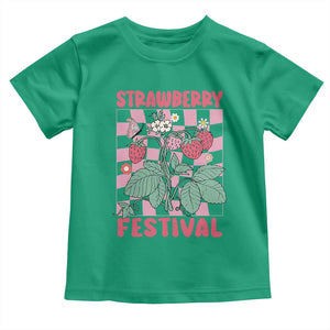 Strawberry Festival Toddler T Shirt Fruit Lover Botanical Retro Groovy TS02 Irish Green Print Your Wear