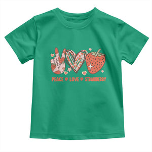 Strawberry Festival Toddler T Shirt Peace Love Strawberry Cute Fruit Lover TS02 Irish Green Print Your Wear