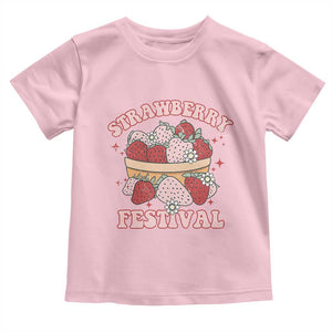 Strawberry Festival Toddler T Shirt Retro Strawberries Fruit Lover TS02 Light Pink Print Your Wear