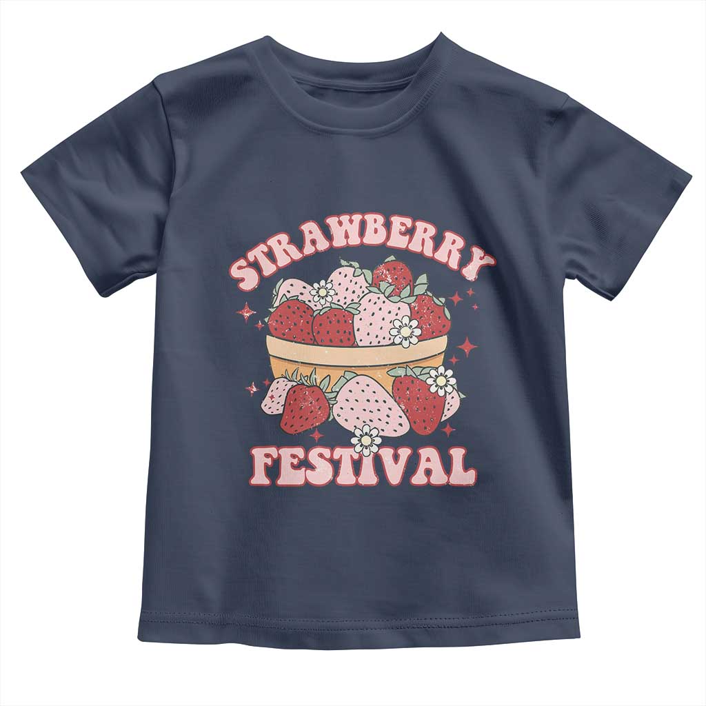 Strawberry Festival Toddler T Shirt Retro Strawberries Fruit Lover TS02 Navy Print Your Wear