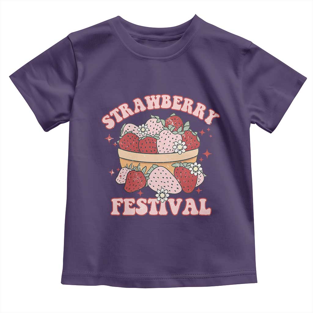 Strawberry Festival Toddler T Shirt Retro Strawberries Fruit Lover TS02 Purple Print Your Wear