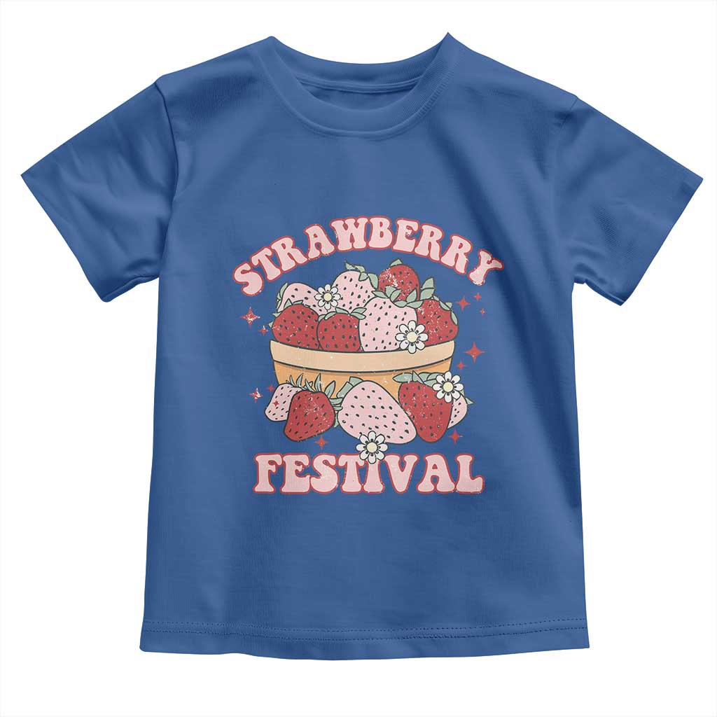 Strawberry Festival Toddler T Shirt Retro Strawberries Fruit Lover TS02 Royal Blue Print Your Wear