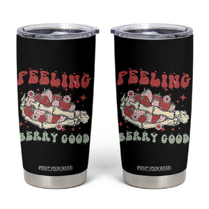 Strawberry Festival Tumbler Cup Feeling Berry Good Fruit Lover Skeleton Hand TS02 Black Print Your Wear
